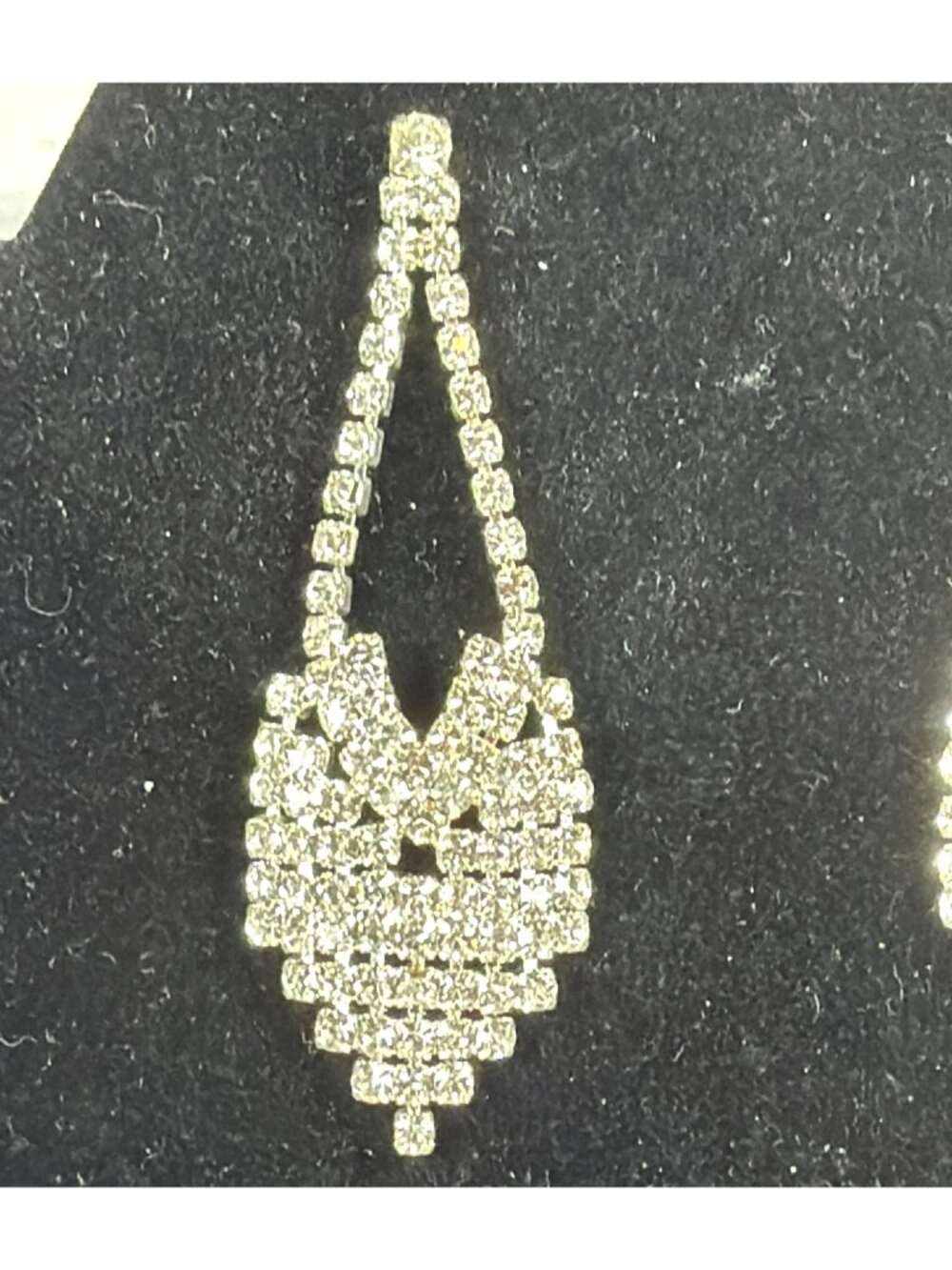 Clear Rhinestone Bridal Wedding Jewelry Set Statement Necklace Drop Earrings Lot - Picture 7 of 16